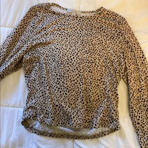 Dotted long sleeve crop top